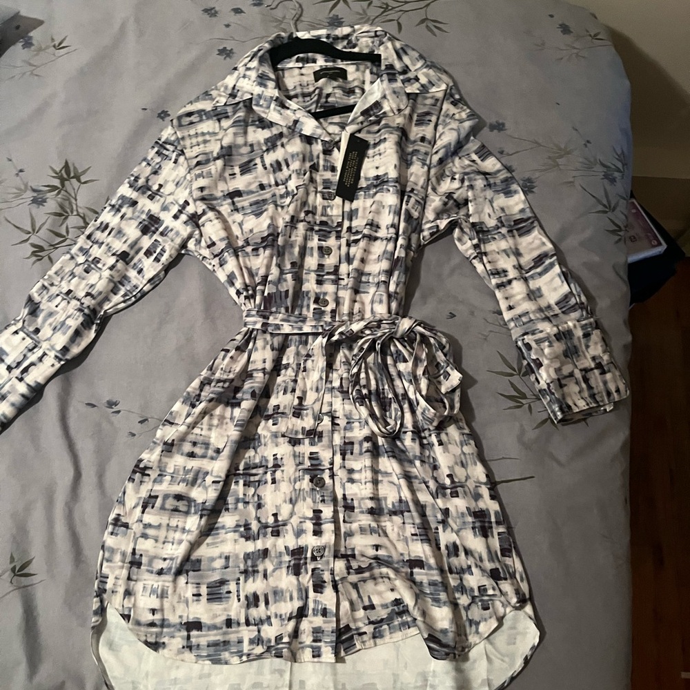 Banana Republic Stylish Navy and Grey Women's Dress